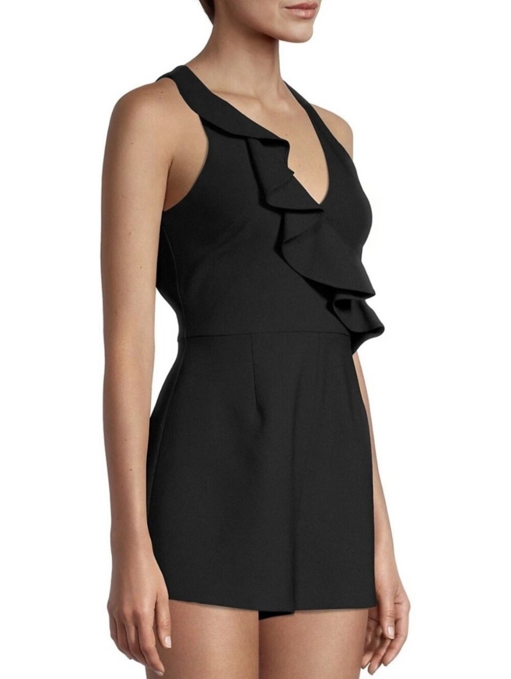 Skort. Black Ruffle V-Neck Romper. The "Kimmy" By Nordstrom Rack, Ladies Size 10